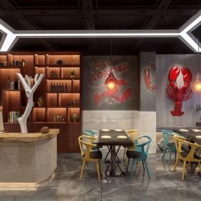 工业风小龙虾餐厅3D模型下载